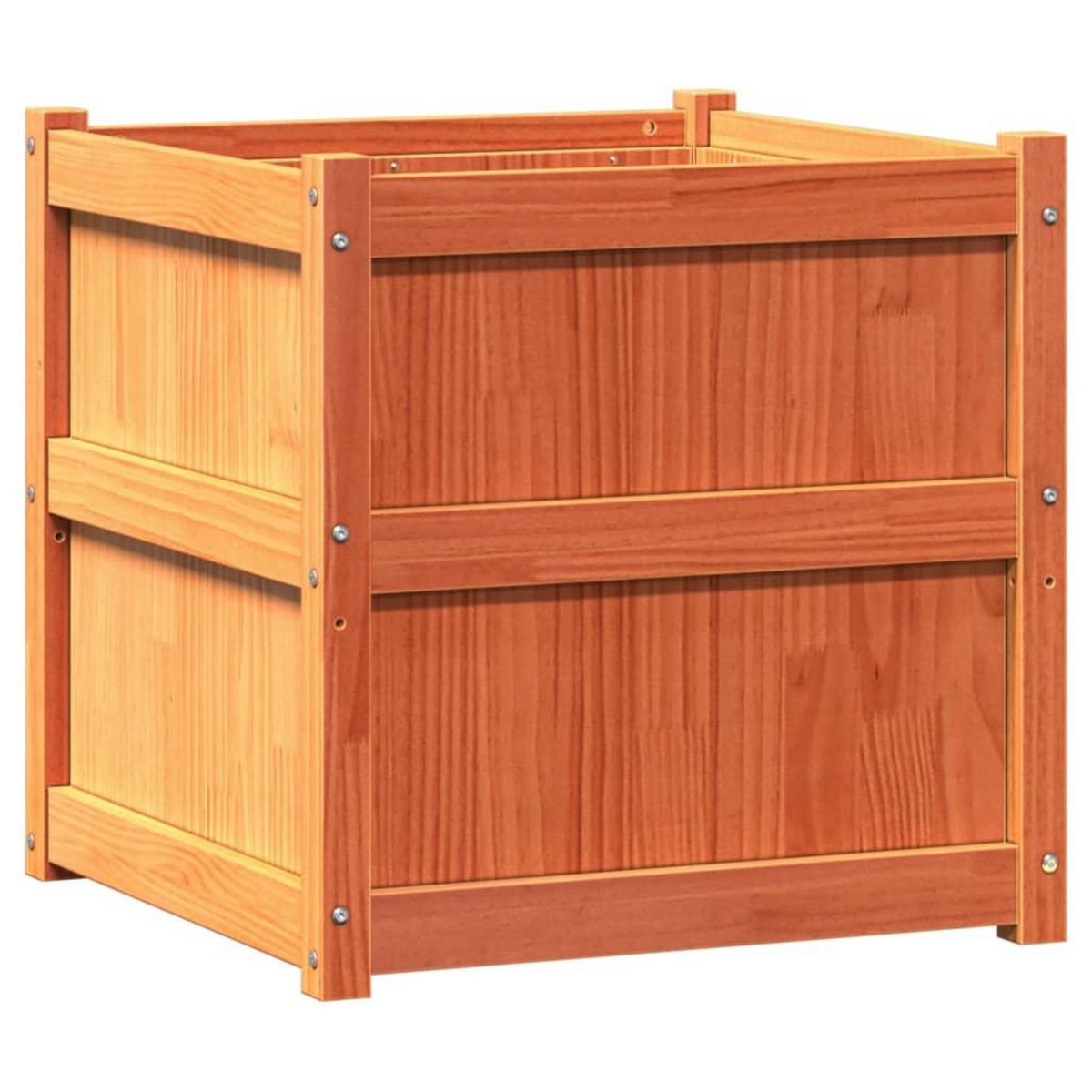 VIDAXL Jardiniere cire marron 60x60x60 cm bois de pin massif