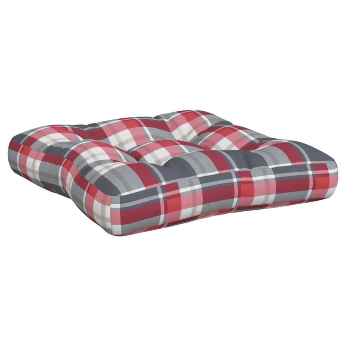 VIDAXL Coussins de palette lot de 3 motif a carreaux rouge tissu