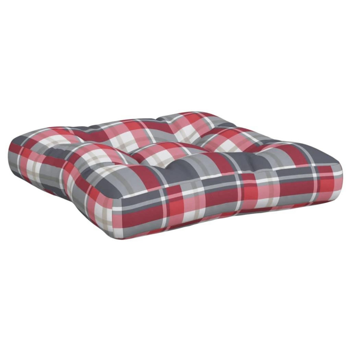 VIDAXL Coussins de palette lot de 3 motif a carreaux rouge tissu