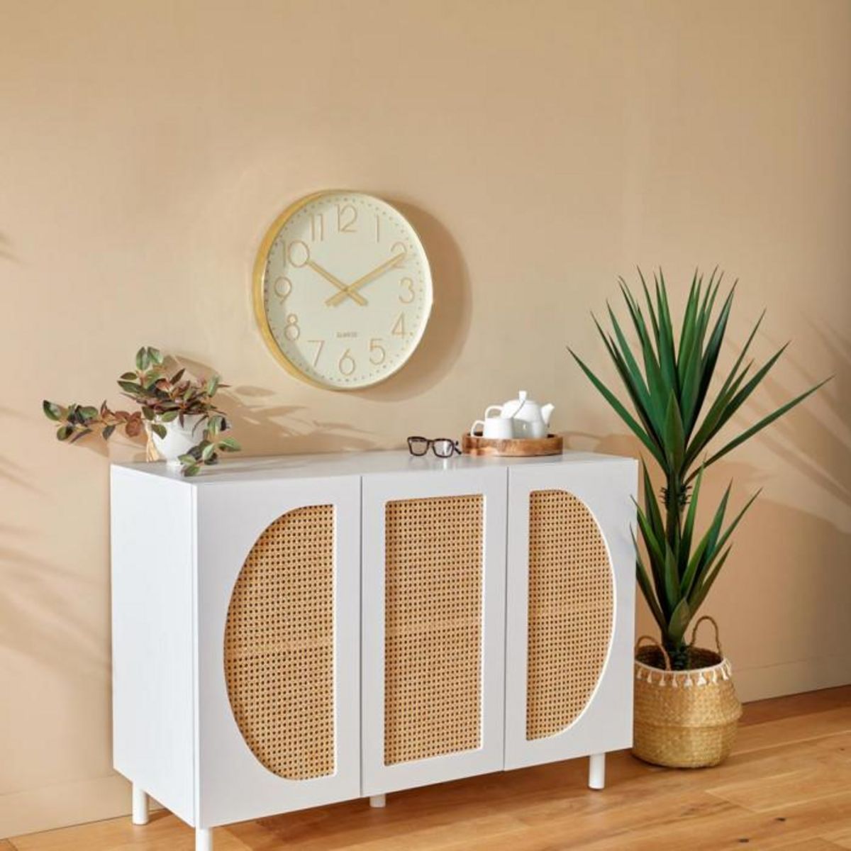 ATMOSPHERA Horloge Murale Design  Laure  50cm Doré