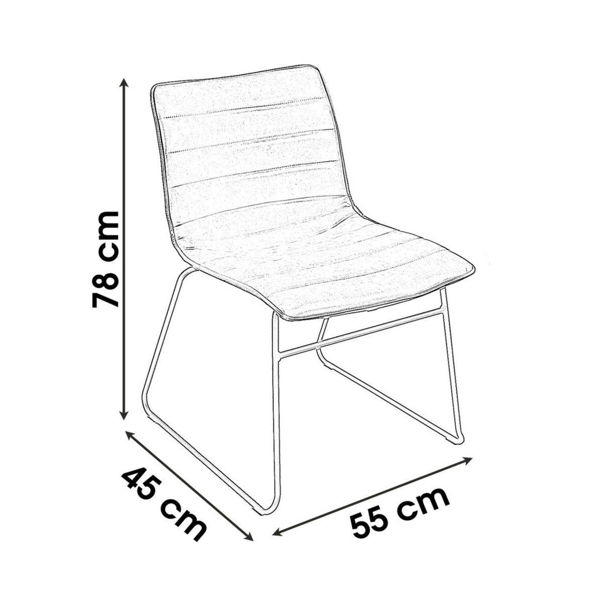 TOILINUX Lot de 4 Chaises de table design velours Brooklyn