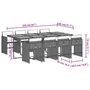 Voir la diapositive 6 : VIDAXL Ensemble a manger de jardin 9pcs coussins noir resine tressee