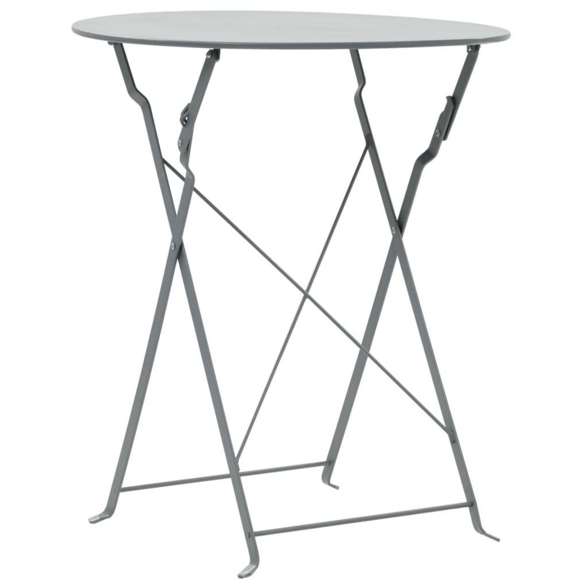 VIDAXL Mobilier de bistro 3 pcs Acier Gris
