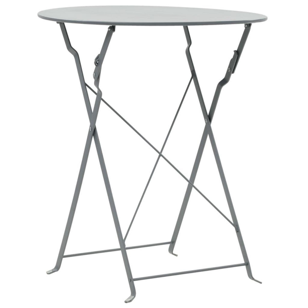 VIDAXL Mobilier de bistro 3 pcs Acier Gris
