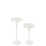 Voir la diapositive 2 : Paris Prix Lot de 2 Bougeoirs Fleurs en Métal  Oldies  29cm Blanc