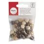 Rayher Assort. perles en bois FSC 100%, 12mm ø, tons naturels, polies, 32 pces