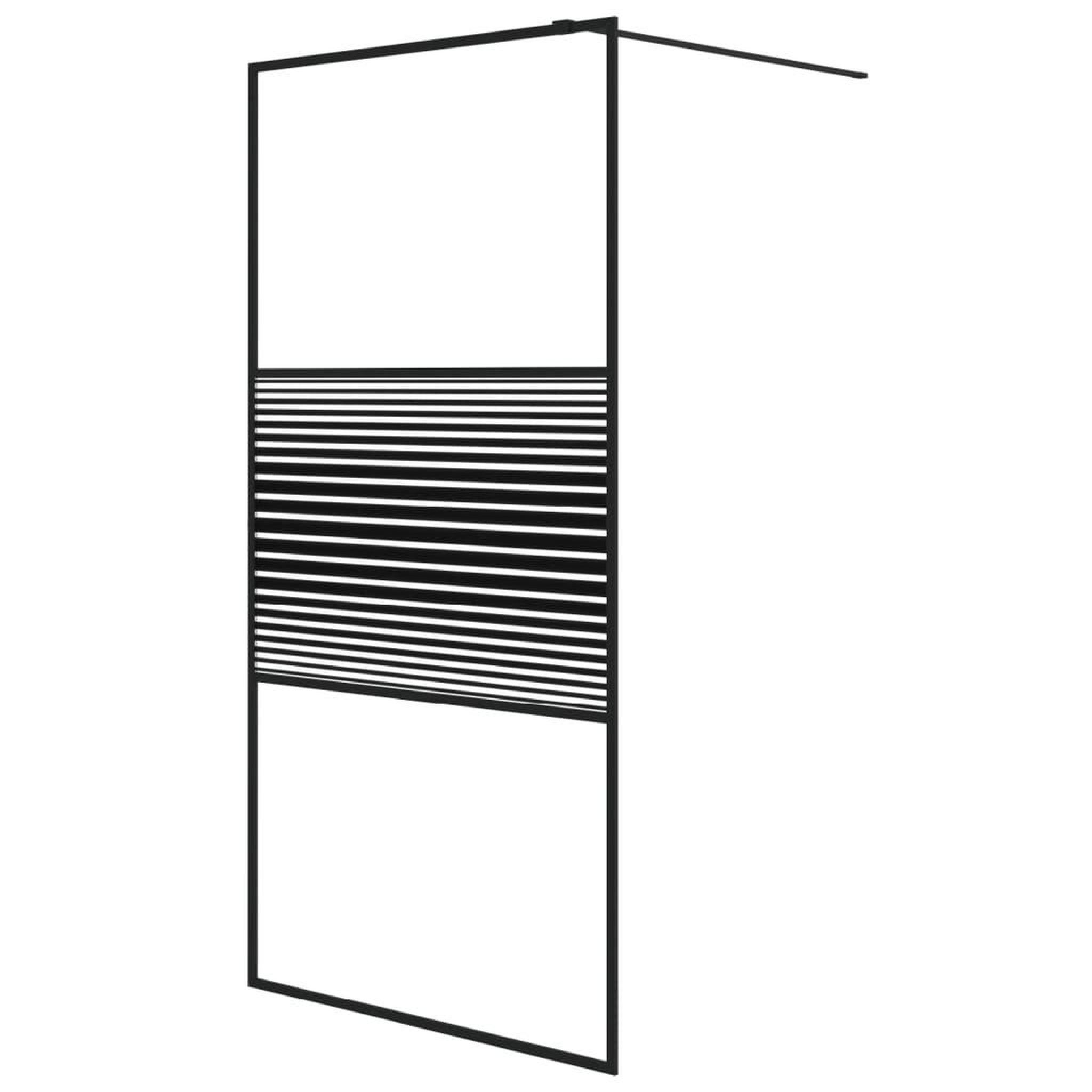 Voir la diapositive 2 : VIDAXL Paroi de douche Noir 100x195 cm Verre ESG transparent