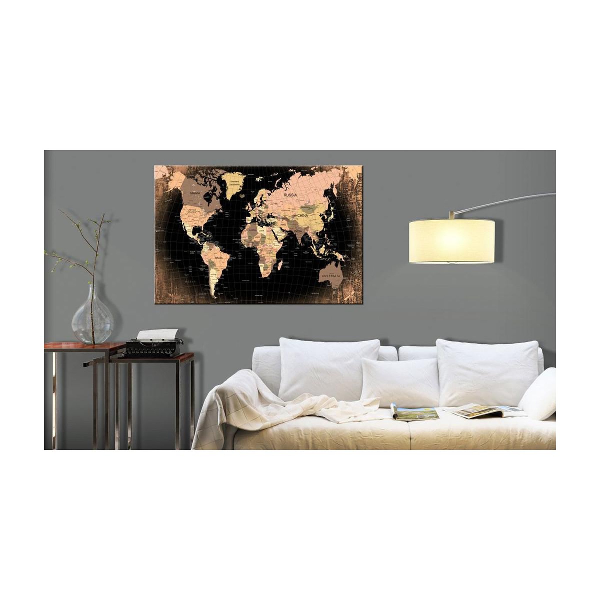 Voir la diapositive 2 : Paris Prix Tableau en liège  carte du monde - planet earth