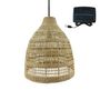 Voir la diapositive 1 : Lumisky Suspension solaire bohème FREYA LONG Bois Herbe marine D49 cm