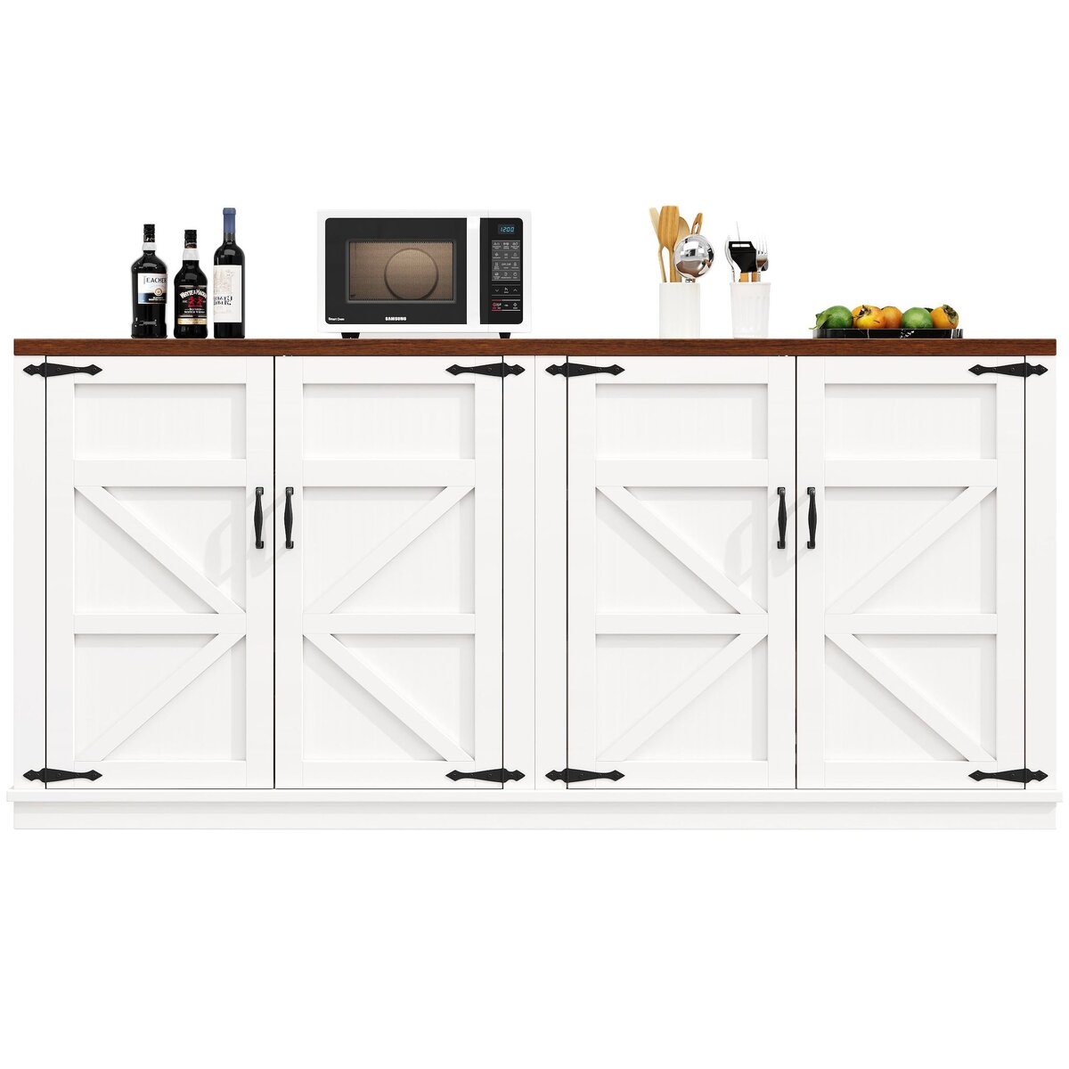 MERAX Buffet 4 porte(s) 0 tiroir(s) - 160 cm blanc mdf