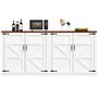 Voir la diapositive 1 : MERAX Buffet 4 porte(s) 0 tiroir(s) - 160 cm blanc mdf