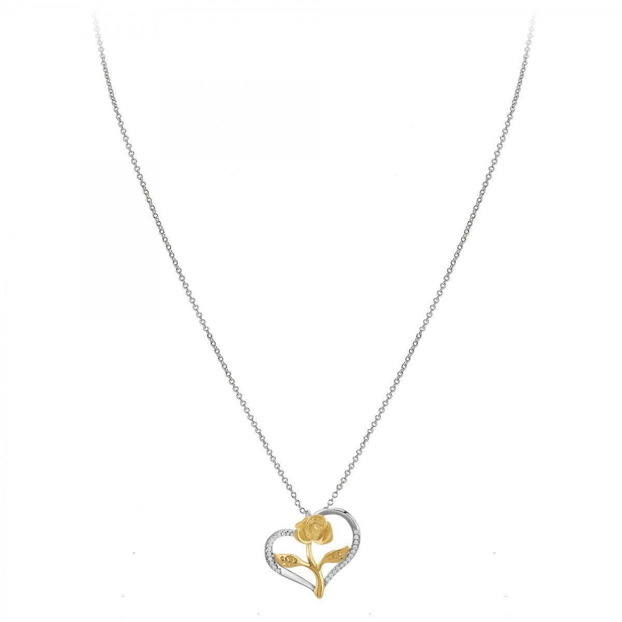 Voir la diapositive 3 : SC CRYSTAL Collier coeur rose SC Crystal orné de zirconium