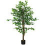 Voir la diapositive 1 : HOMCOM Arbre artificiel plante artificiel ficus hauteur 1,5 m tronc branches liane lichen feuilles grand réalisme pot inclus