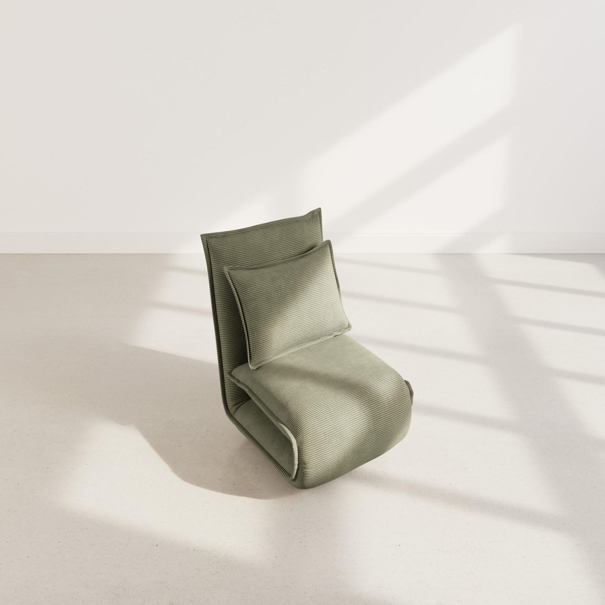 BEST MOBILIER Candice - banquette 1 place convertible clic-clac en velours côtelé