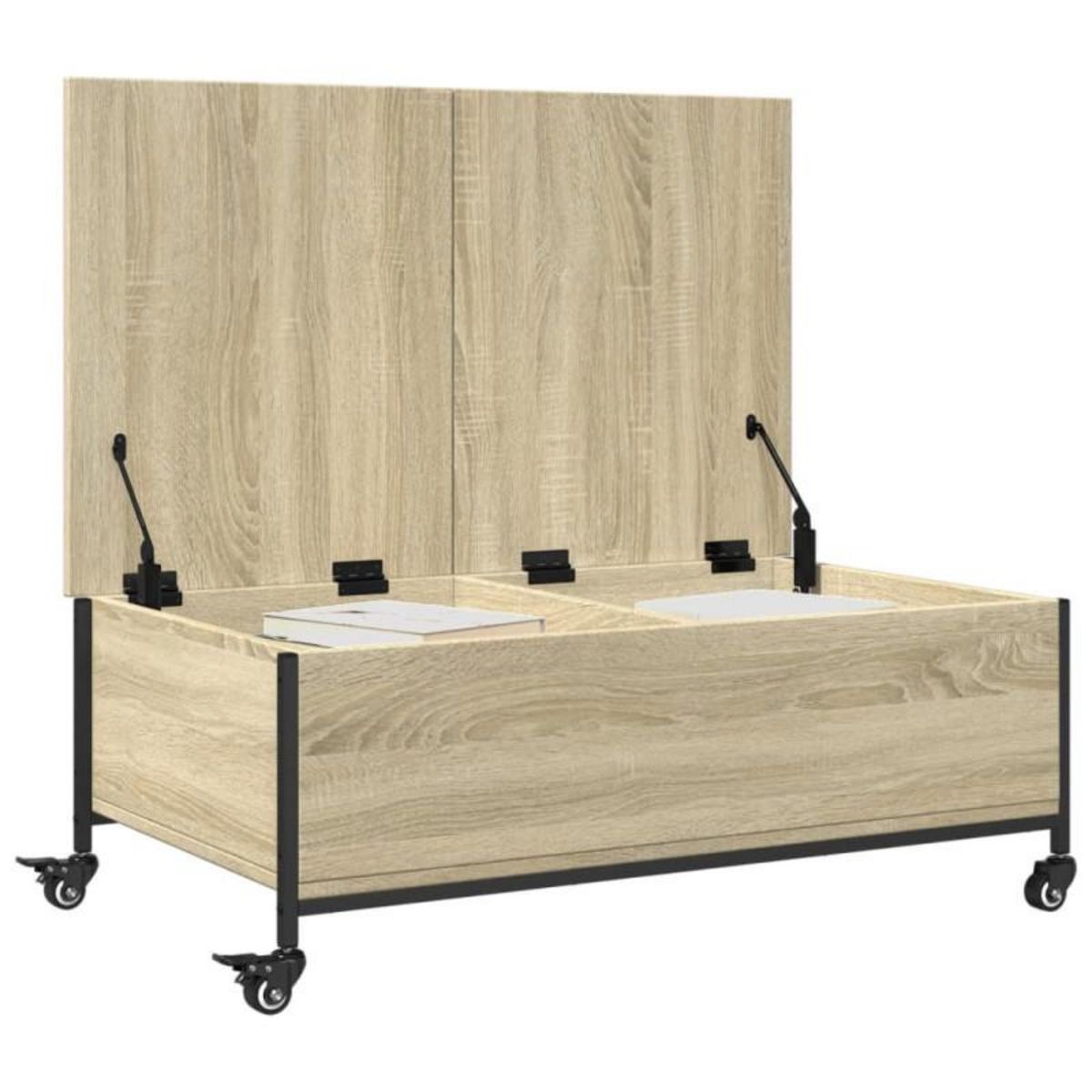 VIDAXL Table basse avec roulettes chêne sonoma bois d ingénierie