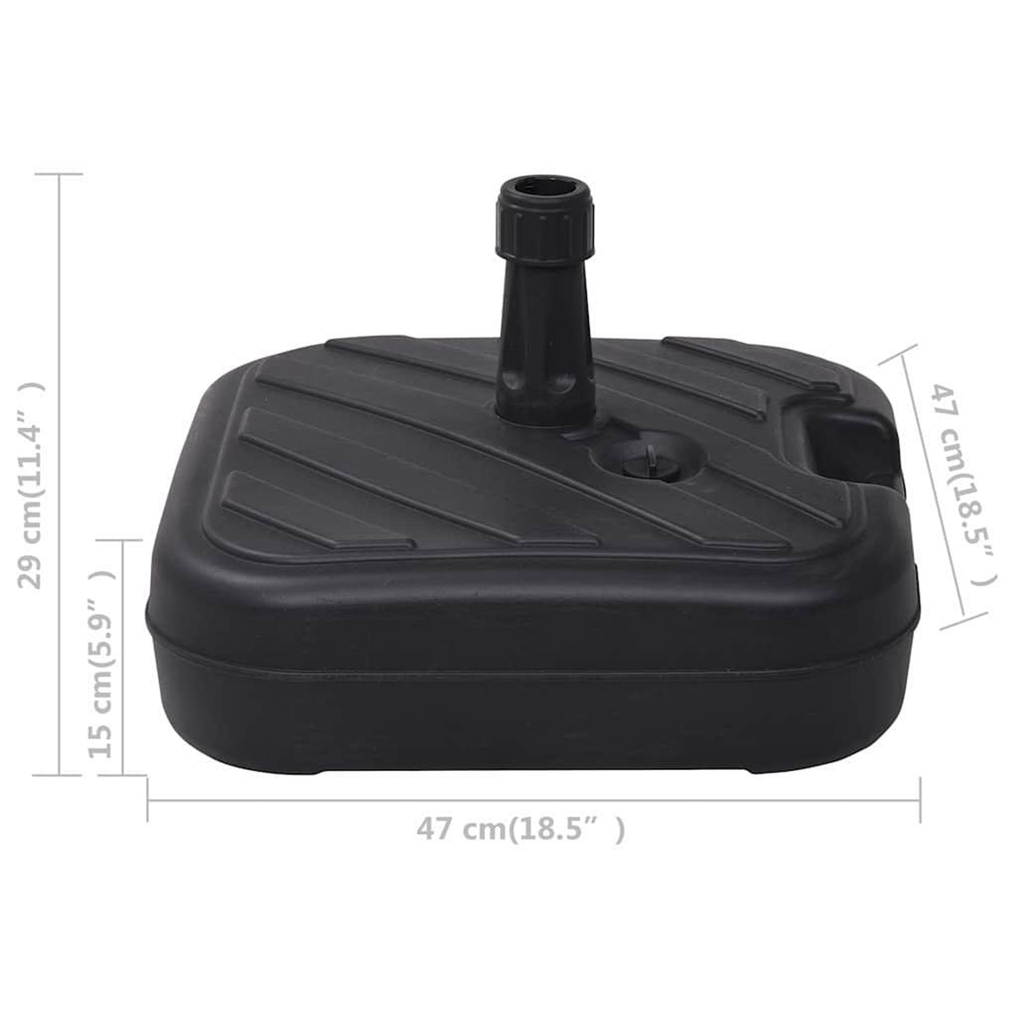 Voir la diapositive 3 : VIDAXL Socle de parasol Rempli de sable/d'eau 24 L Noir