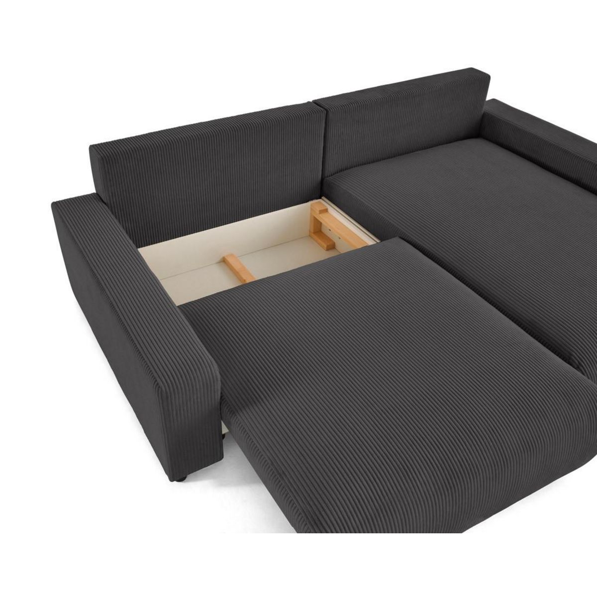 LISA DESIGN Pivoine - canapé d'angle 4 places réversible convertible avec 2 coffres en velours côtelé