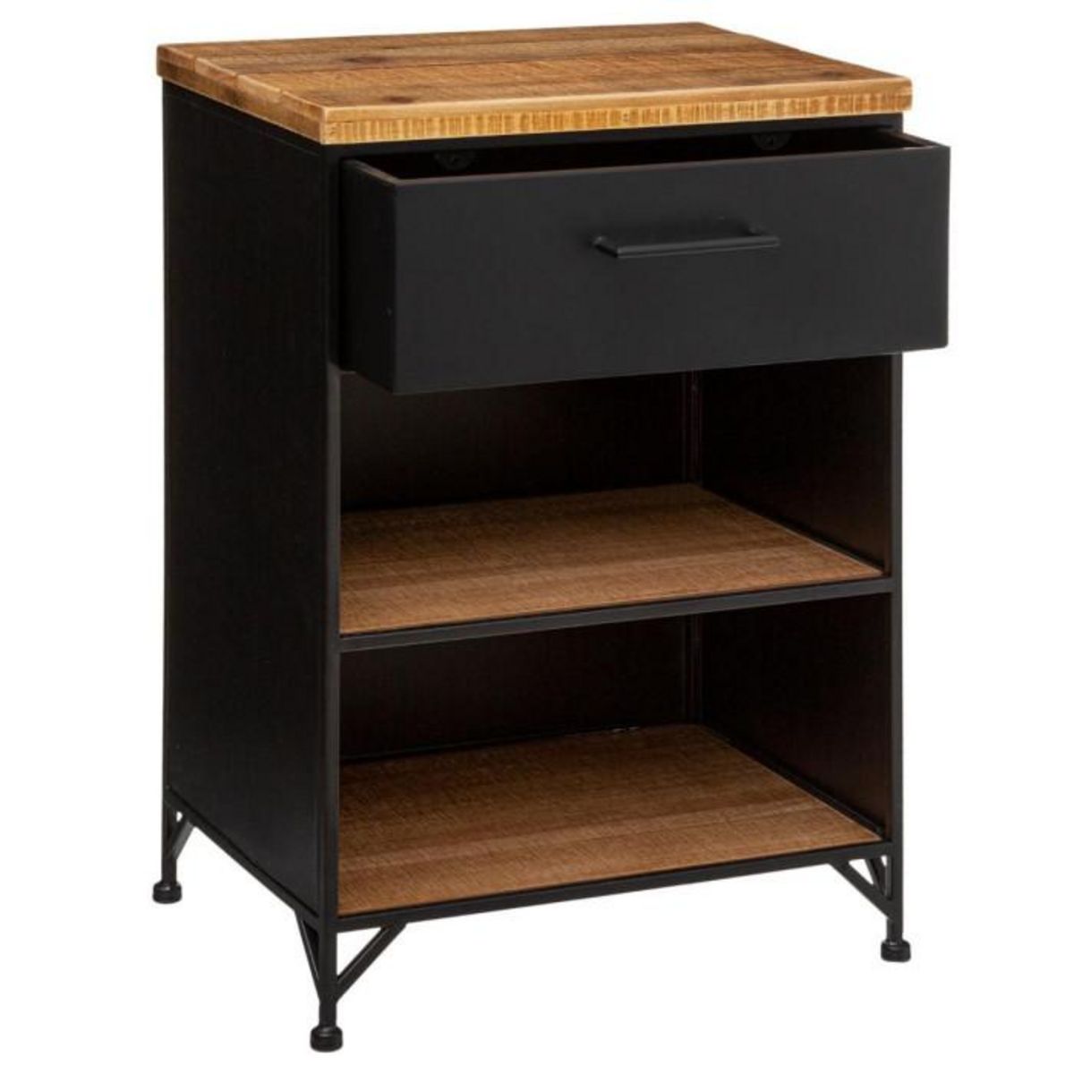 Paris Prix Table de Chevet 1 Tiroir  Cierna  63cm Noir