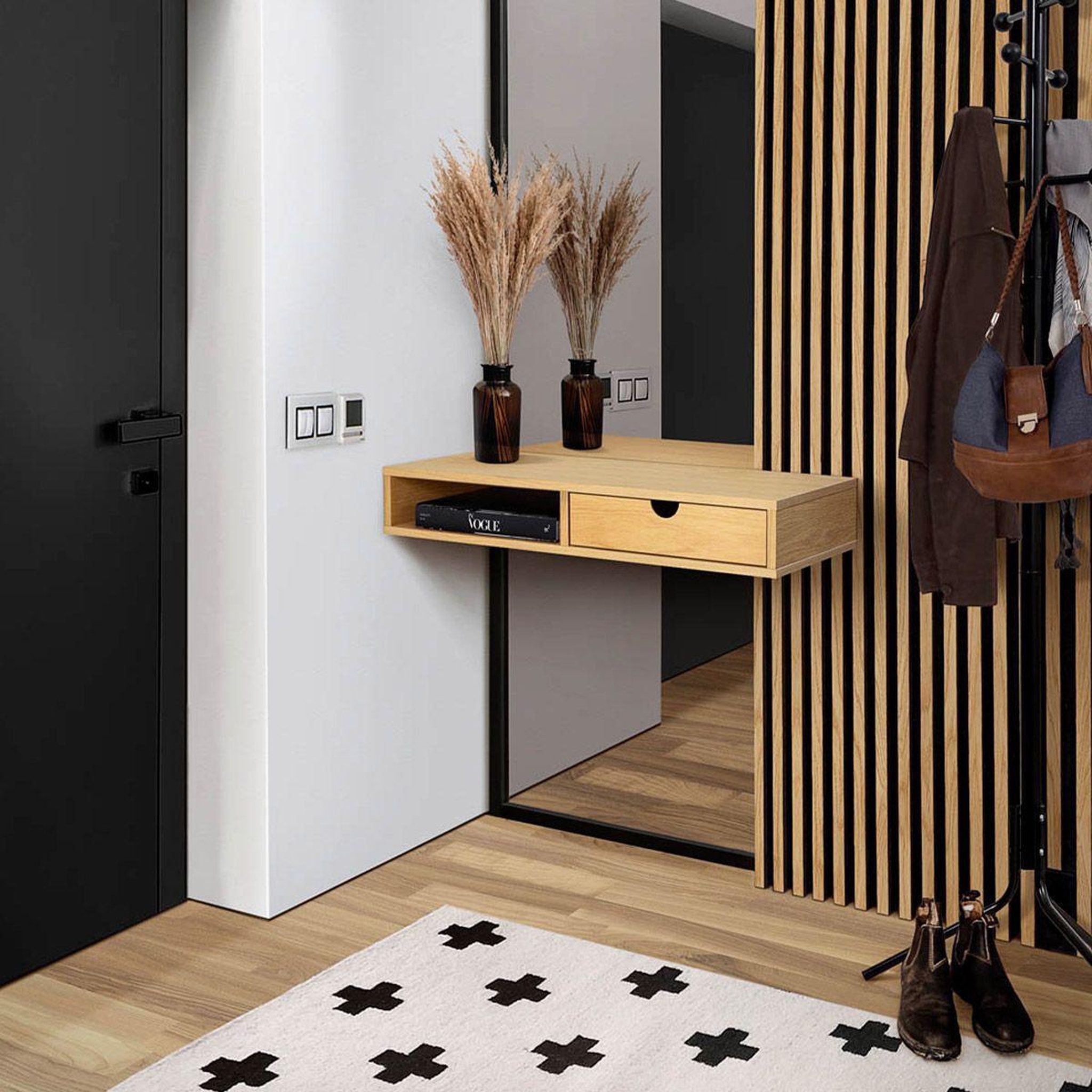 Voir la diapositive 6 : Paris Prix Table d'appoint murale  farsta  78cm naturel