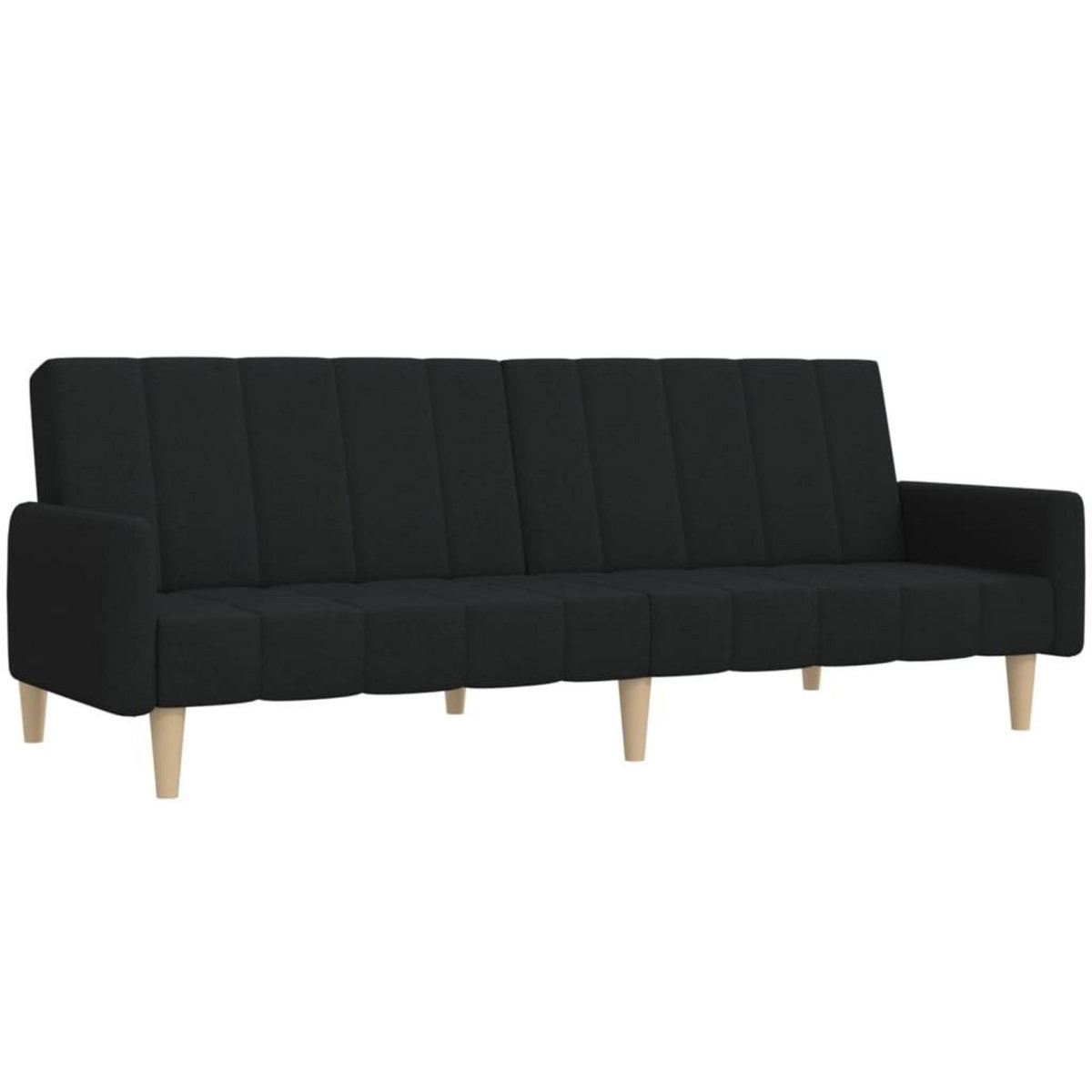 VIDAXL Canape-lit a 2 places noir tissu
