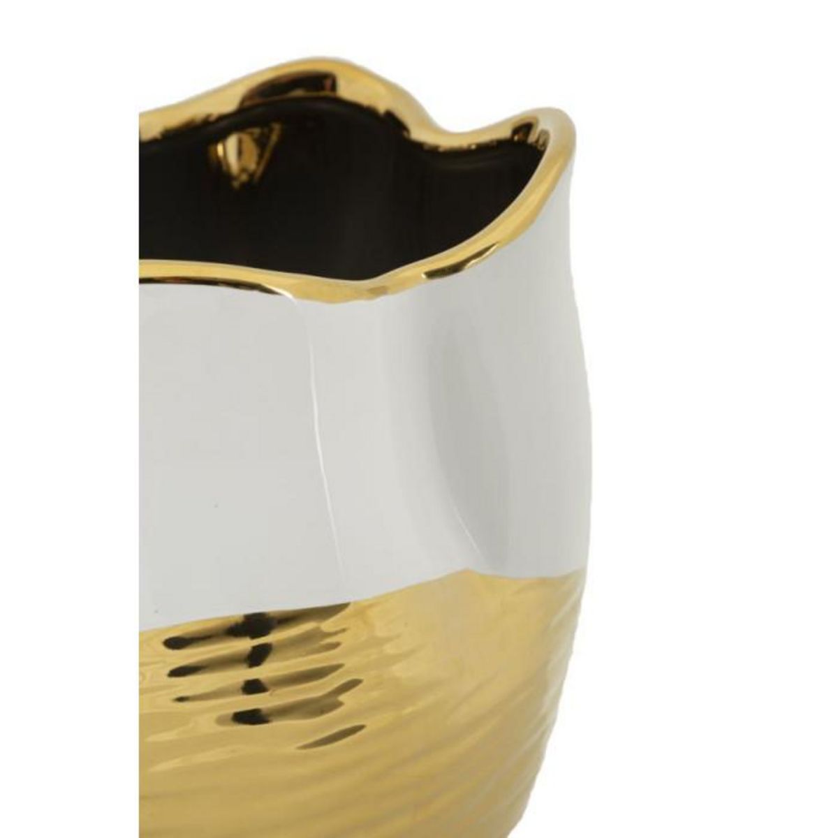 Paris Prix Vase Design en Céramique  Lux  25cm Blanc & Or