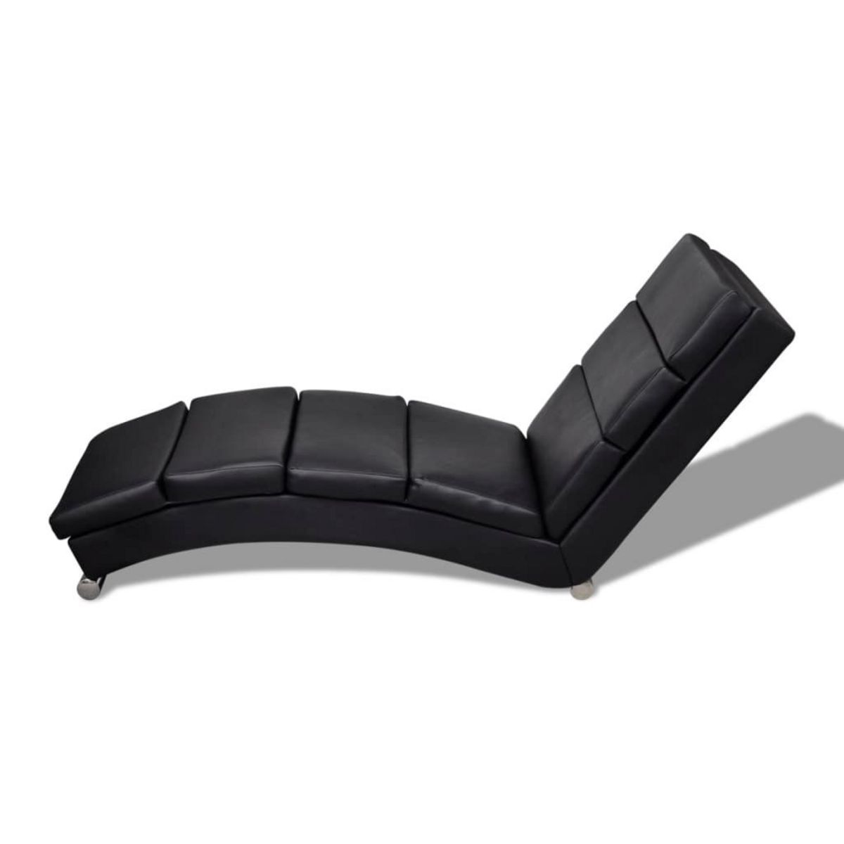 VIDAXL Chaise longue Noir Similicuir