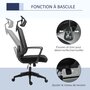 VINSETTO Vinsetto Fauteuil de bureau manager grand confort dossier ergonomique hauteur assise réglable appui-tête tissu maille noir