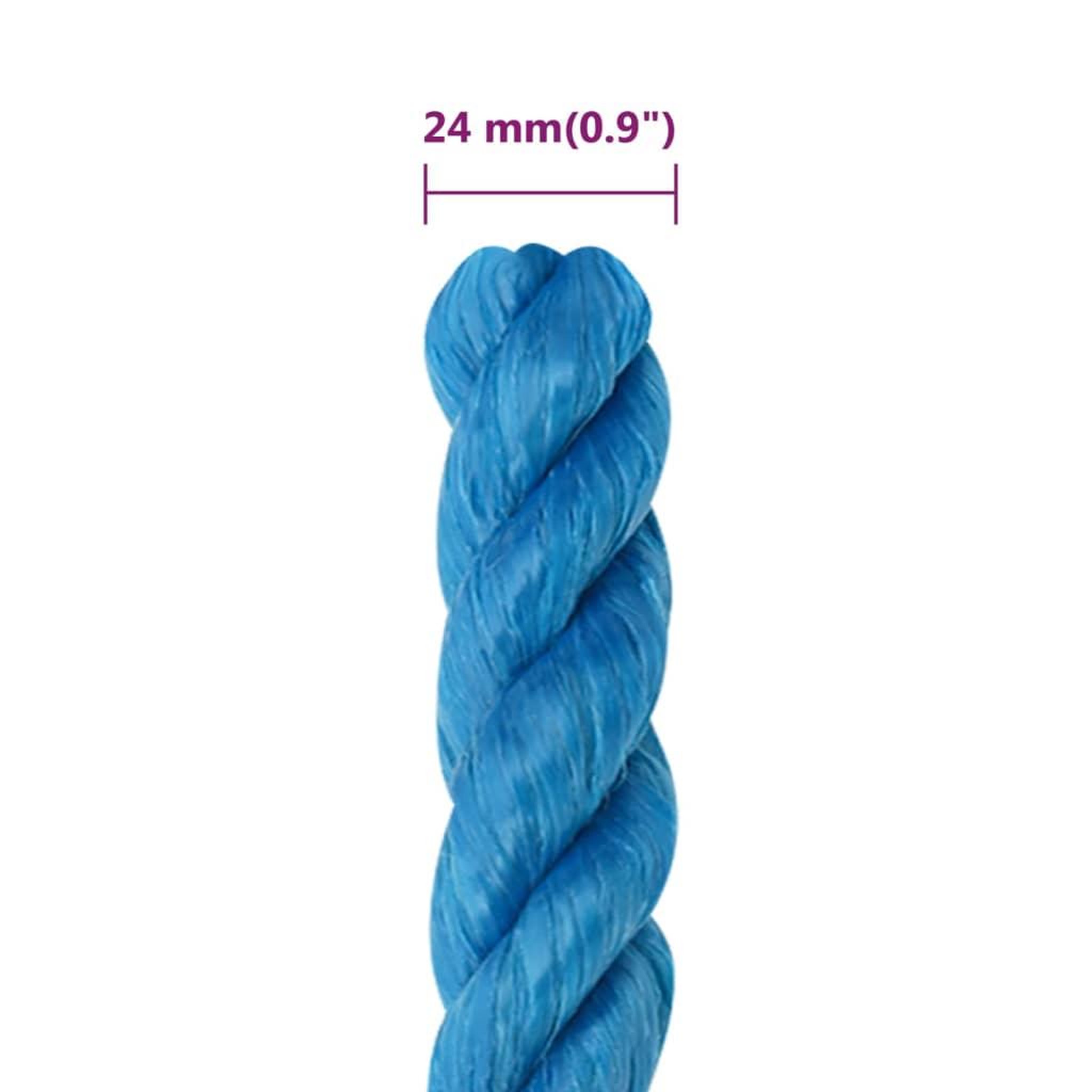 Voir la diapositive 6 : VIDAXL Corde de travail Bleu 24 mm 50 m polypropylene