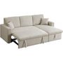 Voir la diapositive 3 : Habitat et Jardin Canapé d'angle convertible en velours côtelé  Alain  - 3 places - Beige
