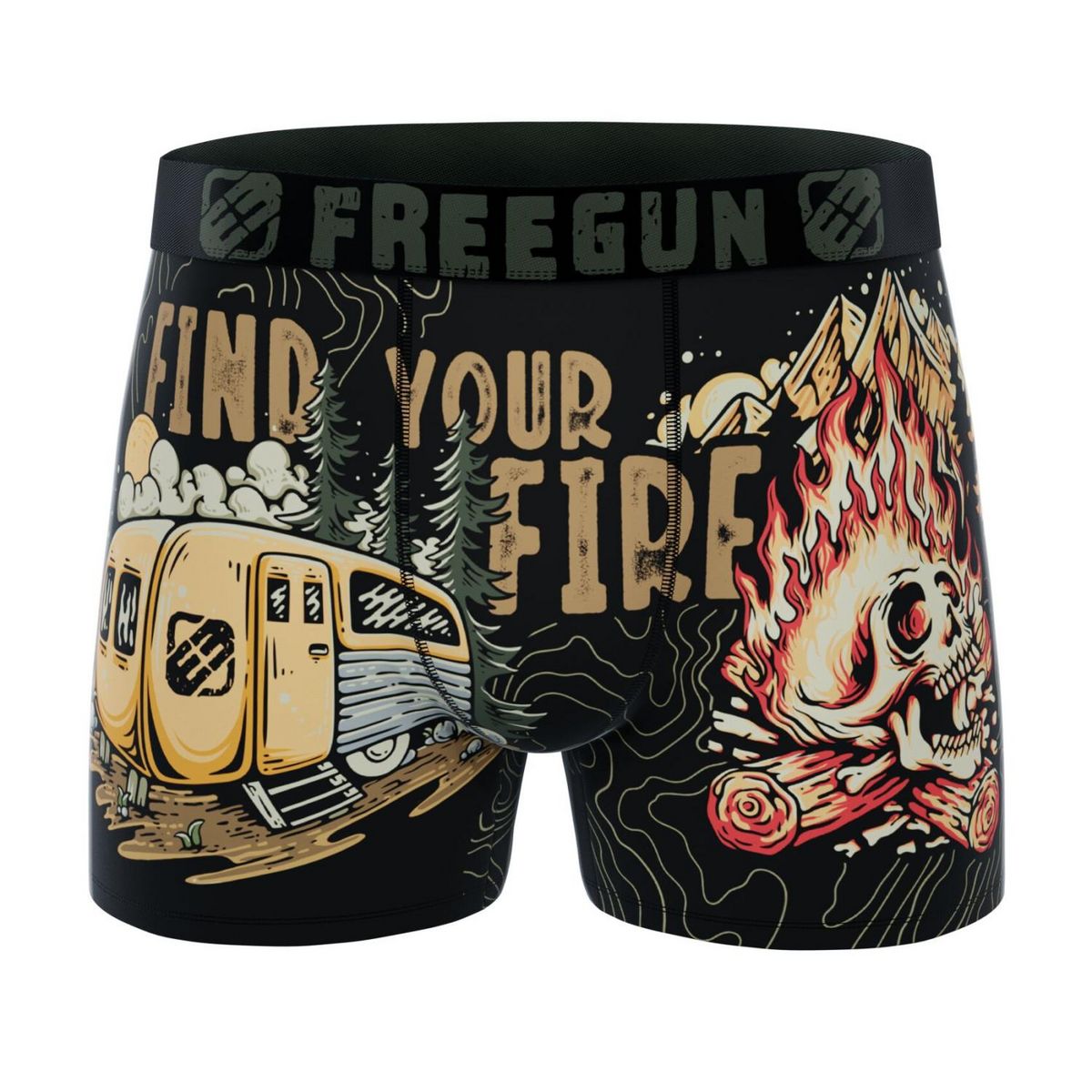 FREEGUN Lot de 5 boxers homme Vintage outdoor