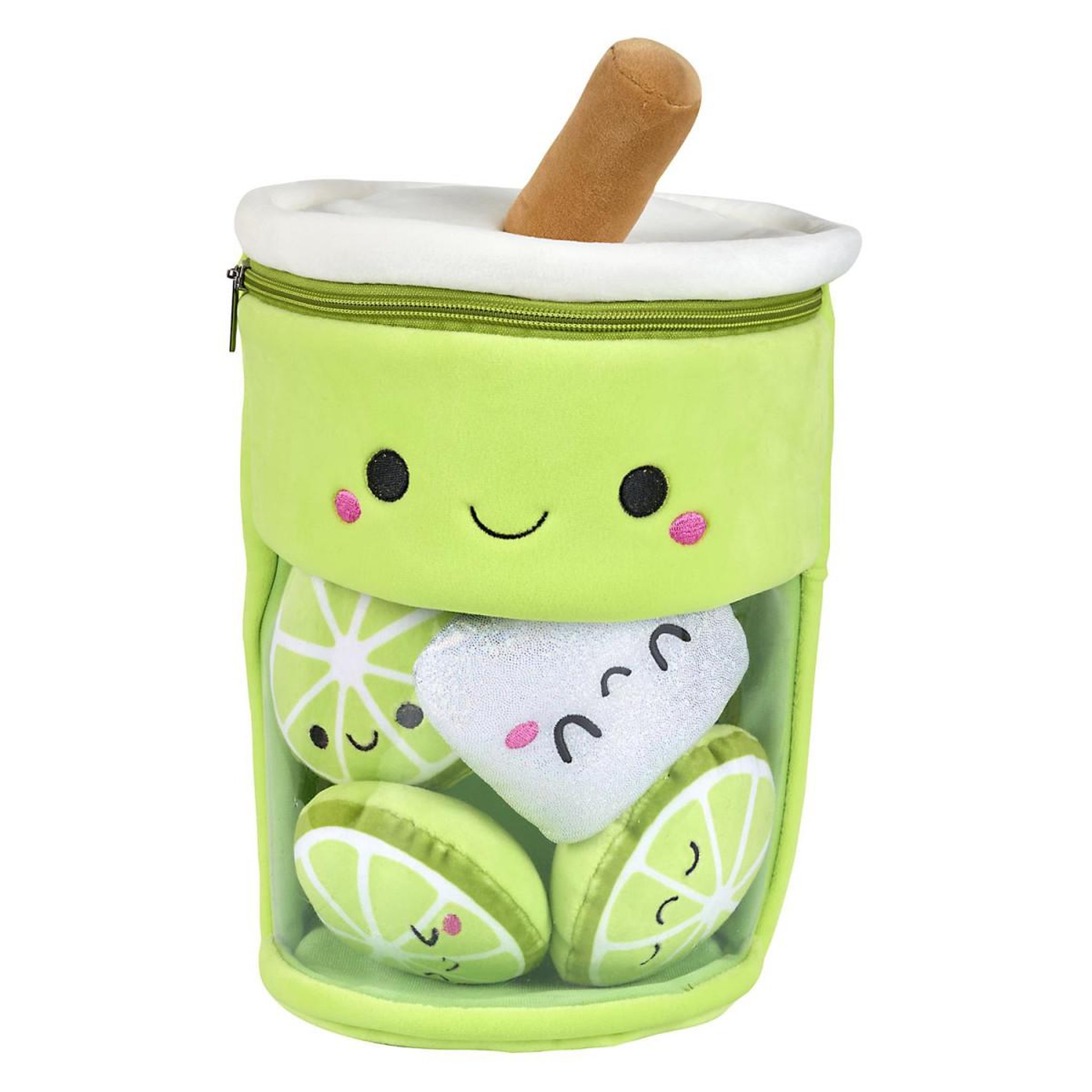 The concept Factory Peluche enfant bubble tea citron  kawaii  27cm vert