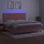 VIDAXL Sommier a lattes de lit et matelas LED Rose 200x200 cm Velours
