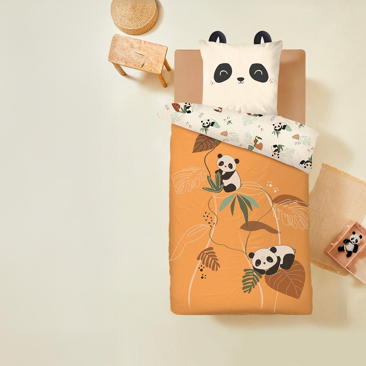 Petit Béguin Housse de couette enfant + taie d'oreiller Nael