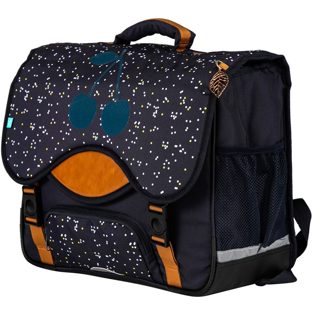 AUCHAN Cartable 41 cm CM1/CM2 noir Simply Dots