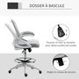 Voir la diapositive 6 : HOMCOM Fauteuil de bureau chaise de bureau assise haute réglable dim. 64L x 60l x 106-126H cm pivotant 360° maille respirante gris