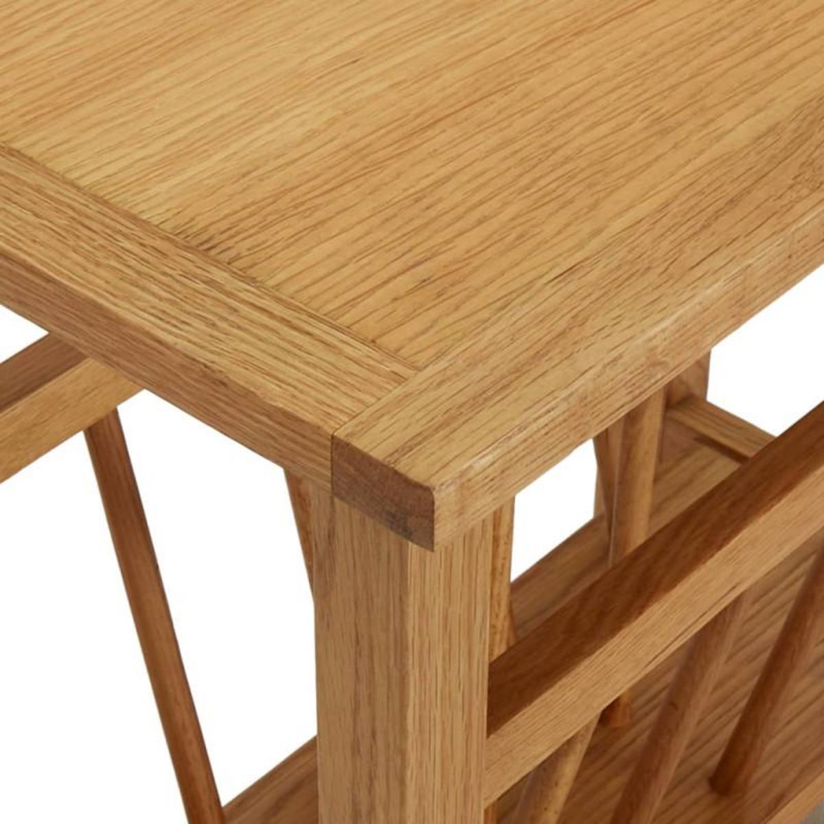 VIDAXL Table à revues 45x27x42 cm Bois de chêne solide
