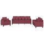 Voir la diapositive 2 : VIDAXL Ensemble de canapes 3 pcs avec coussins rouge bordeaux tissu