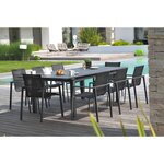 DCB GARDEN Salon de jardin - 8 places - Aluminium - Gris - MIAMI