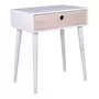 HOUSE NORDIC Table d'appoint blanche avec 1 tiroir en bois 32 x 45 x 54,5 cm