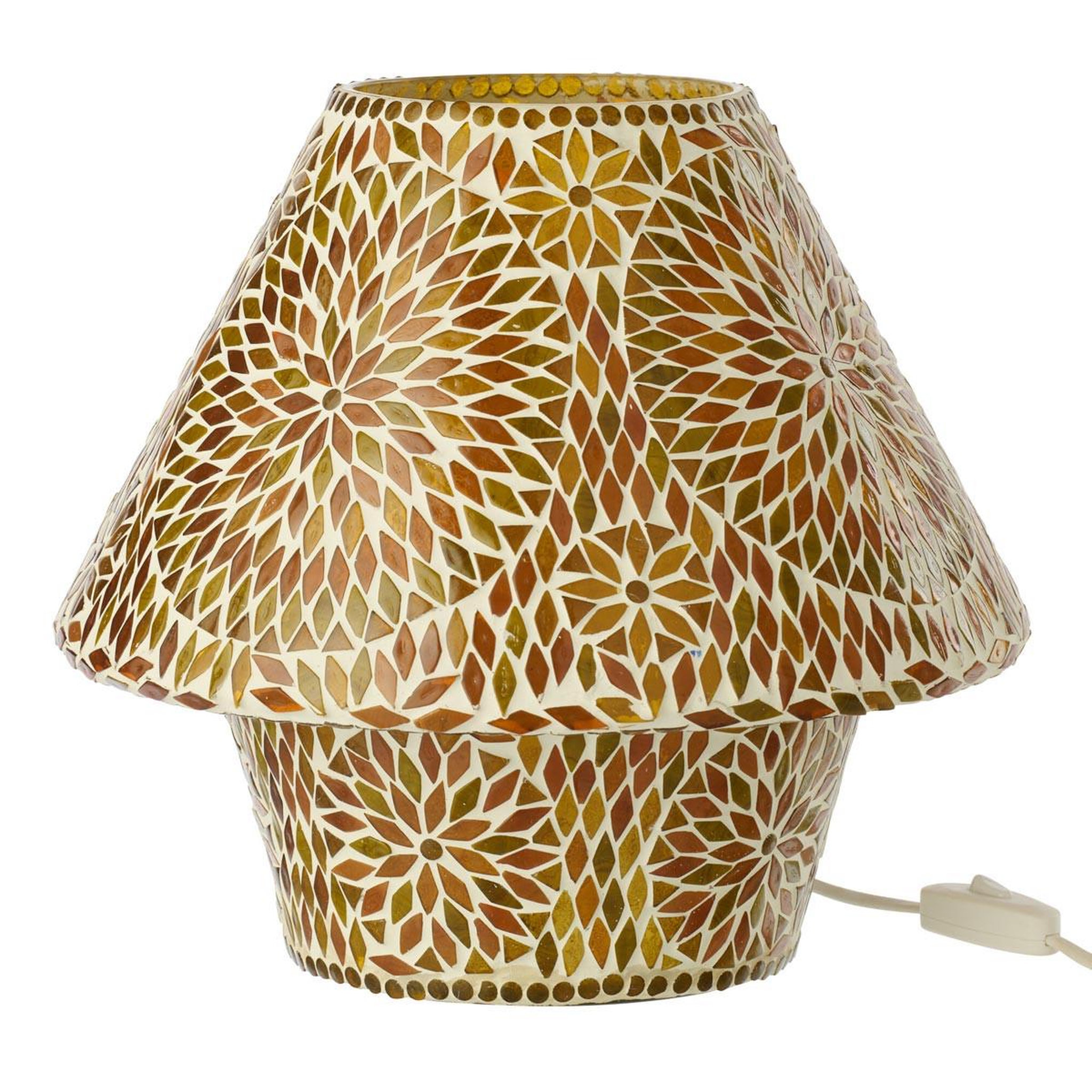 J-LINE Lampe à poser mosaïque  mari  33cm marron & orange