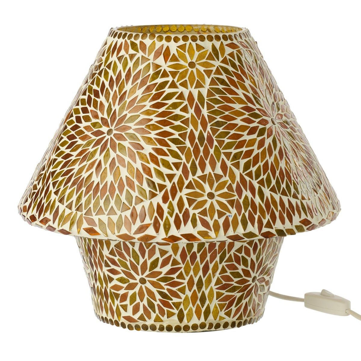 Paris Prix Lampe à Poser Mosaïque  Mari  33cm Marron & Orange