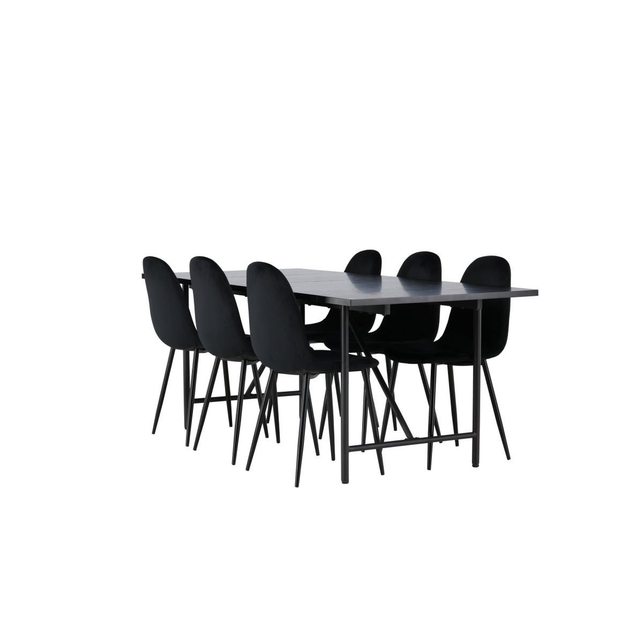 Voir la diapositive 4 : Paris Prix Ensemble table à manger & 6 chaises  astrid & polar  200cm noir