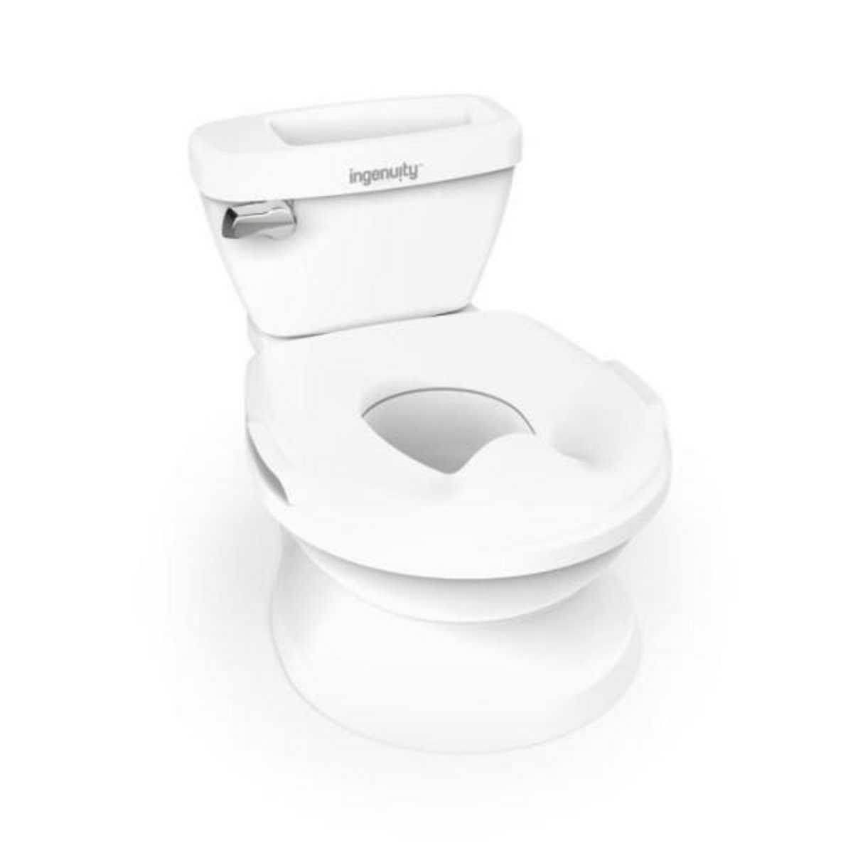 MARKET24 INGENUITY Mini Toilette enfant avec Réducteur de Toilette inclus, Chasse d'eau musicale et rangement lingette intégré blanc