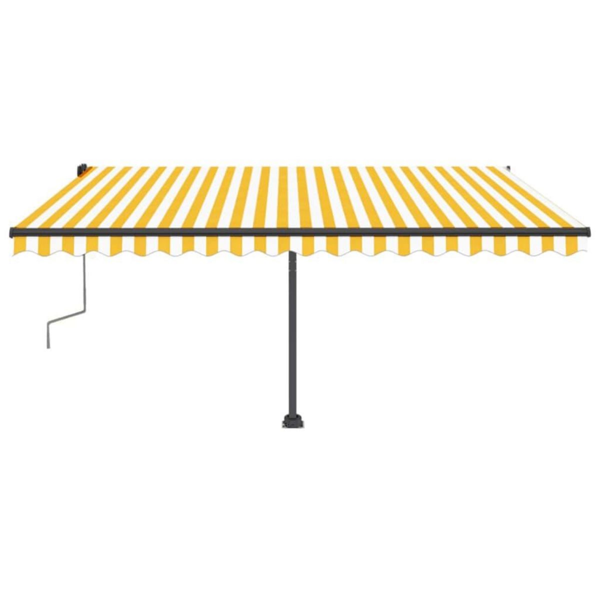 VIDAXL Auvent manuel retractable sur pied 400x350 cm Jaune/Blanc