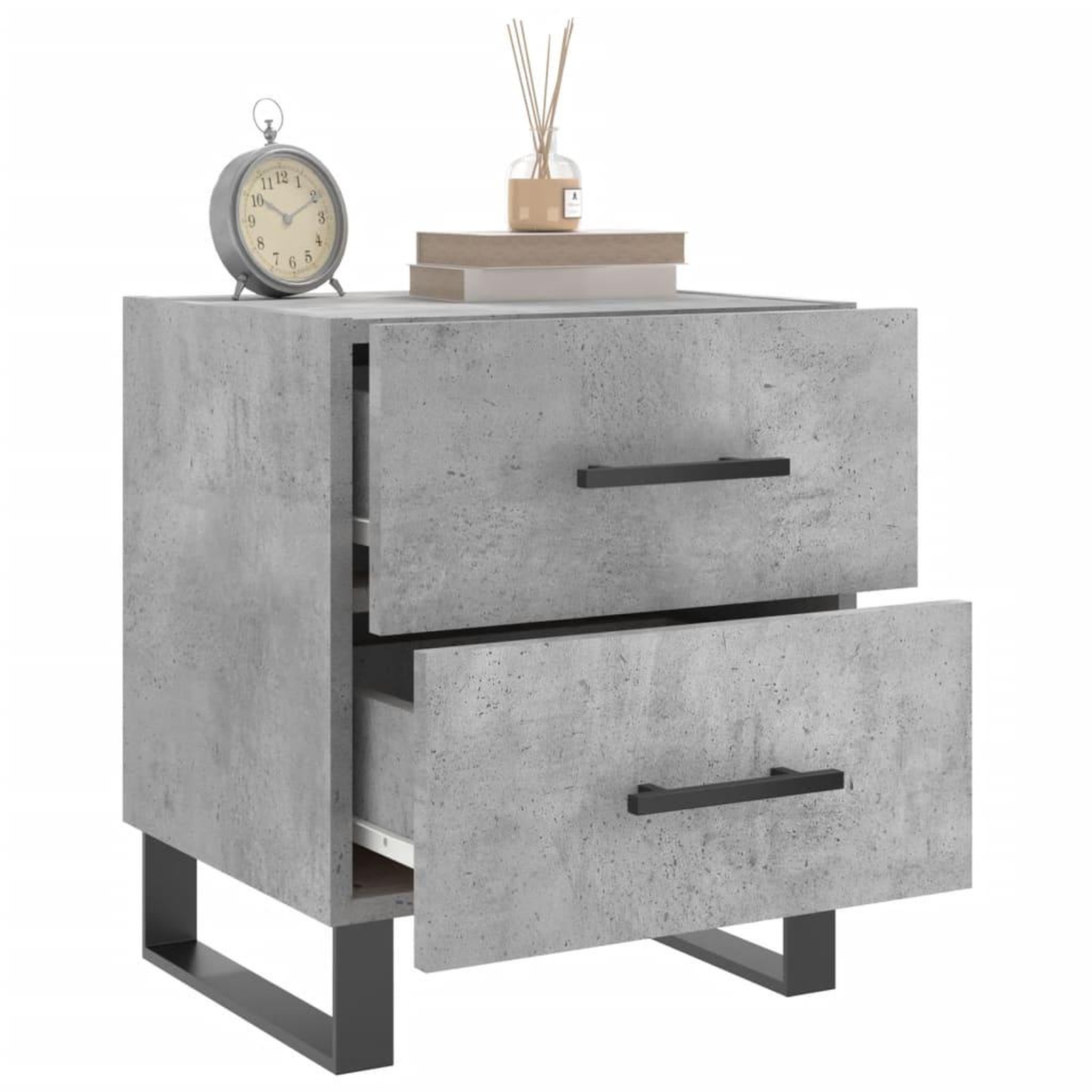 Voir la diapositive 4 : VIDAXL Tables de chevet 2pcs gris beton 40x35x47,5cm bois d'ingenierie