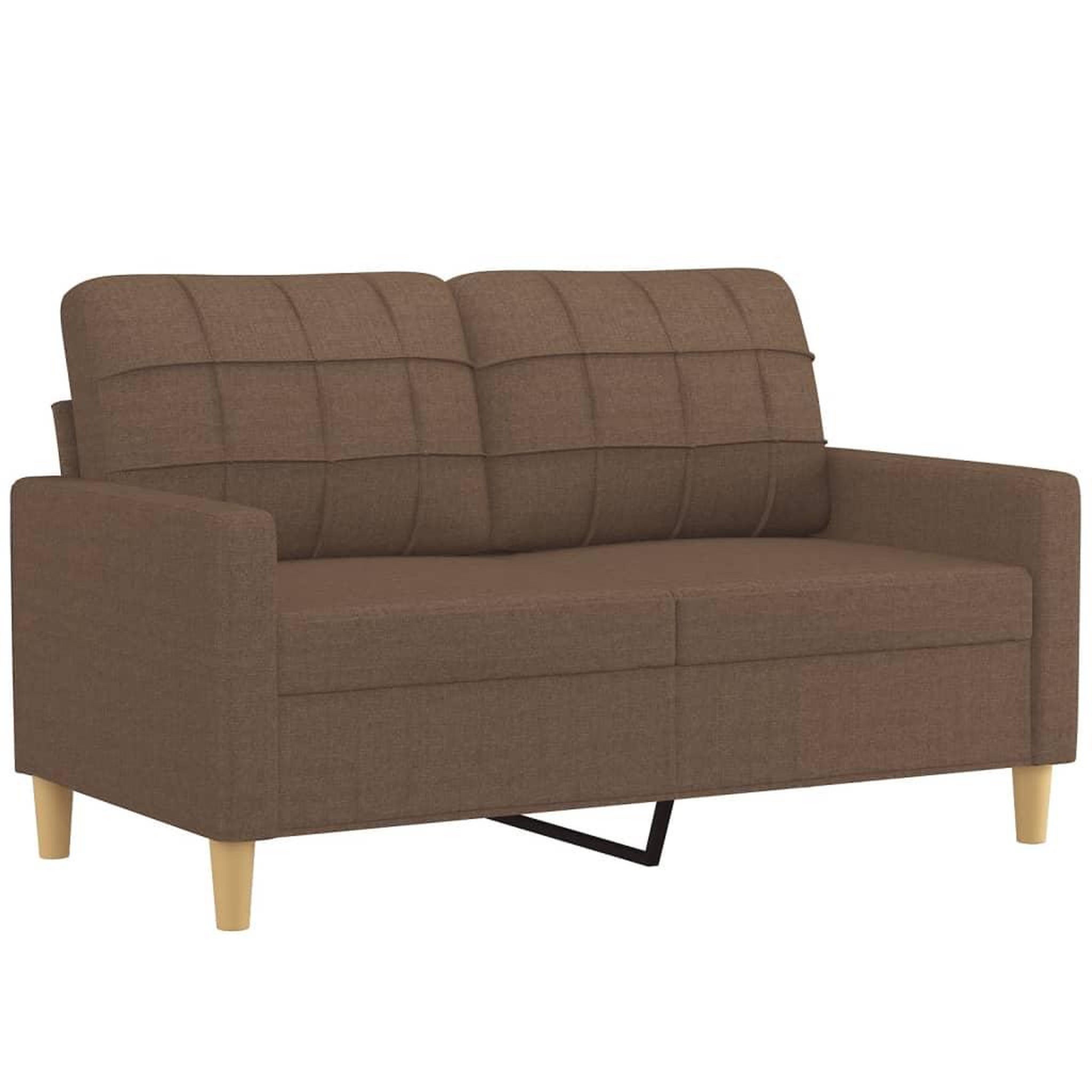 Voir la diapositive 4 : VIDAXL Canape 2 places avec oreillers decoratifs marron 120 cm tissu