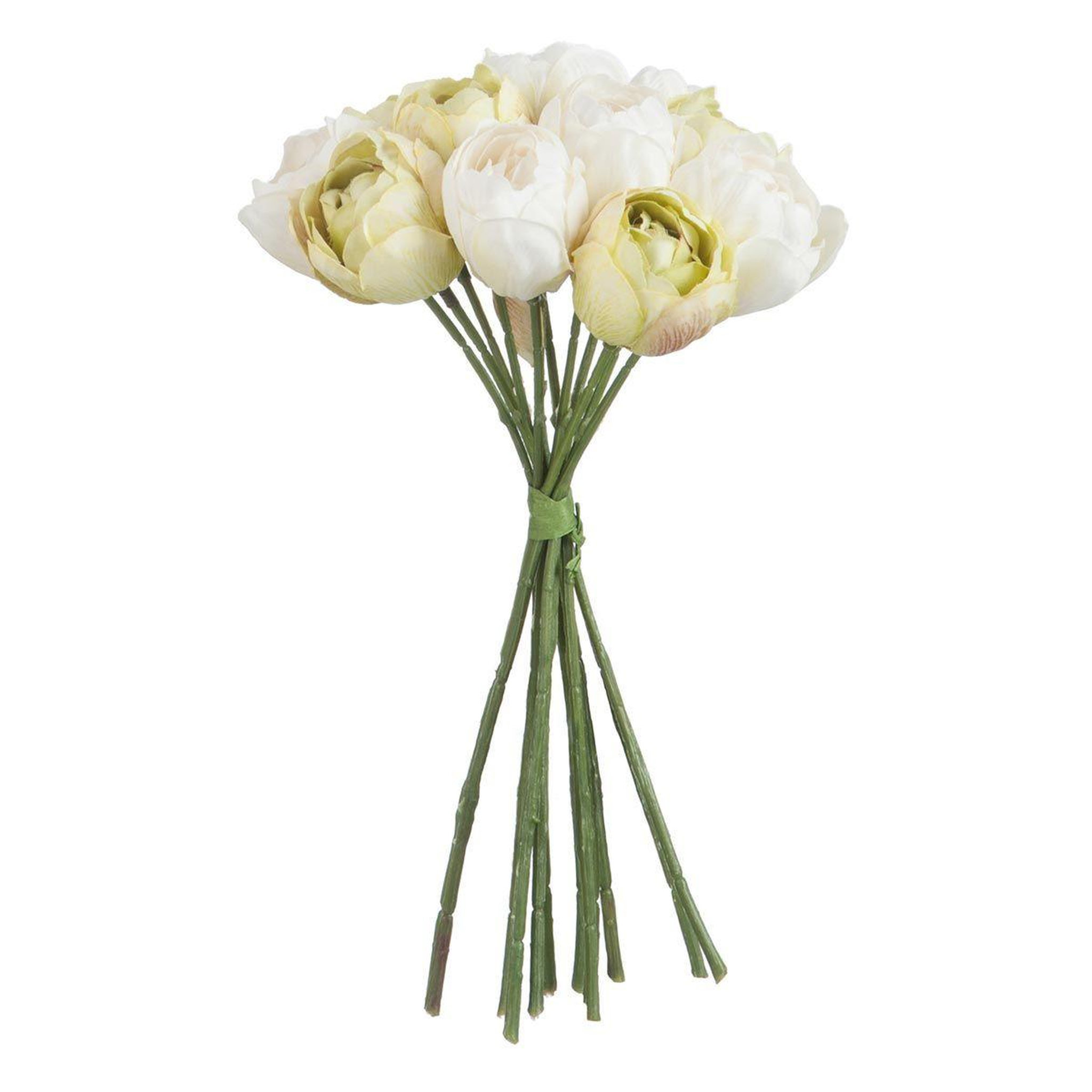 J-LINE Bouquet de Fleurs Artificielles  Tulipe  28cm Blanc