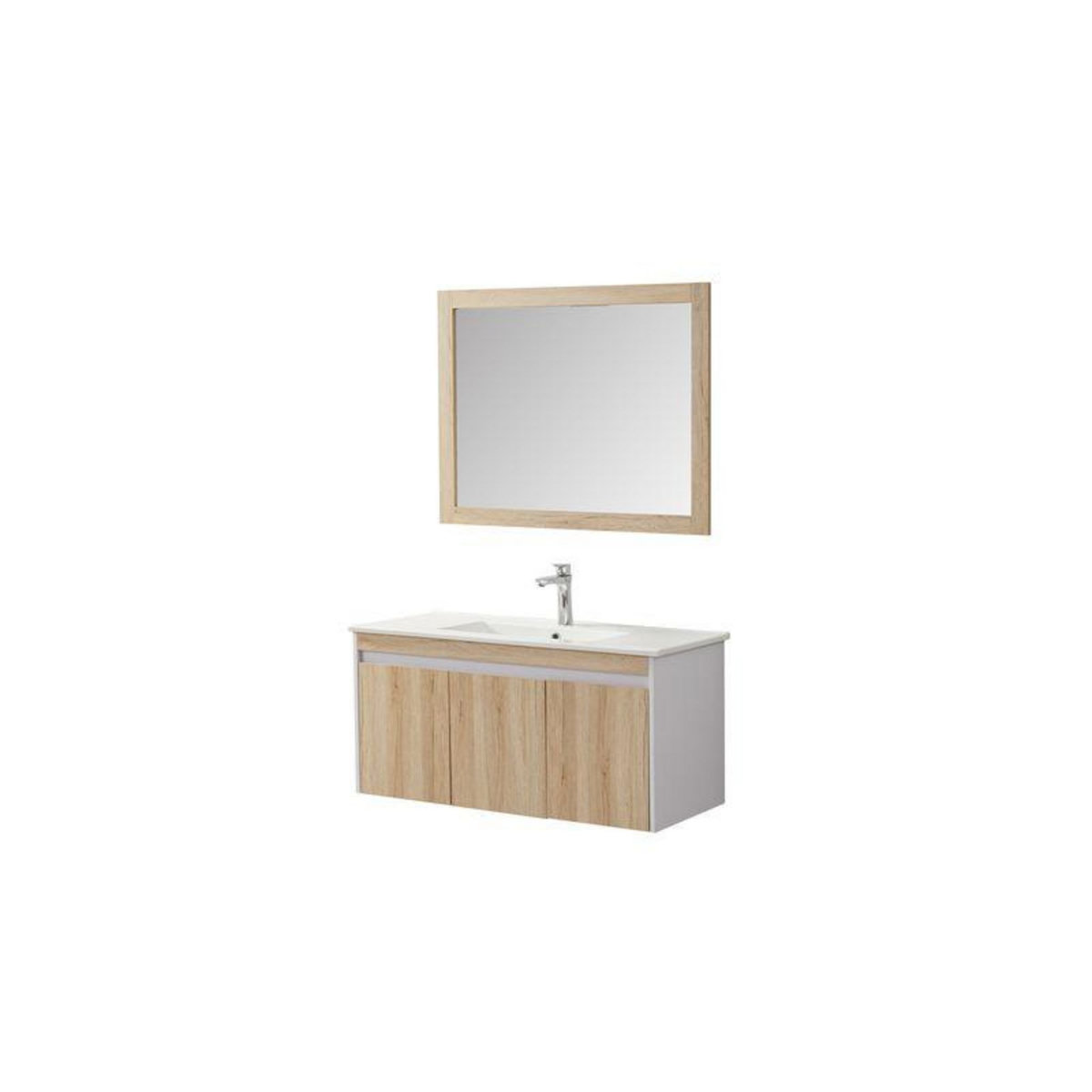 WILSA Ensemble de salle de bain bois et blanc 99 cm