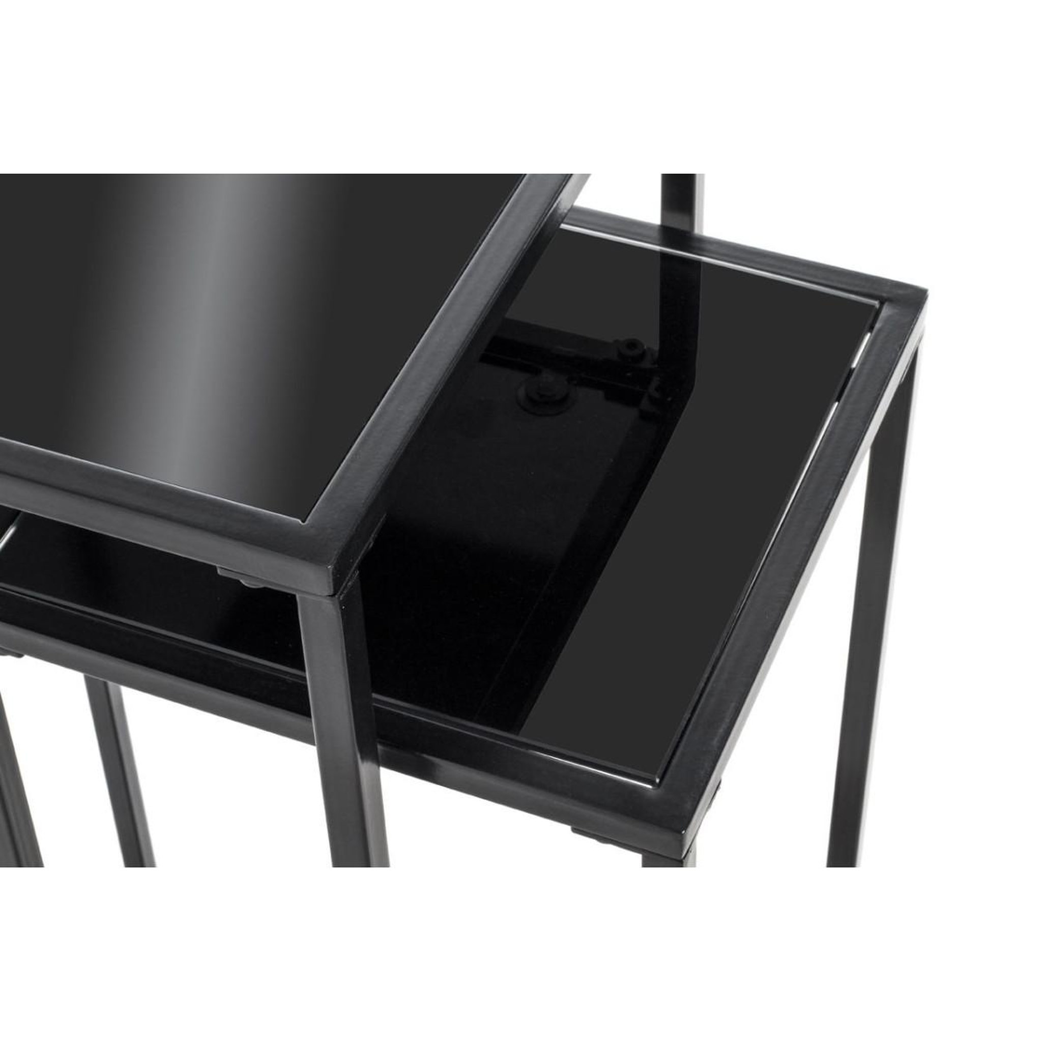 Voir la diapositive 4 : Paris Prix Lot de 2 sellettes en métal  cromano  70cm noir