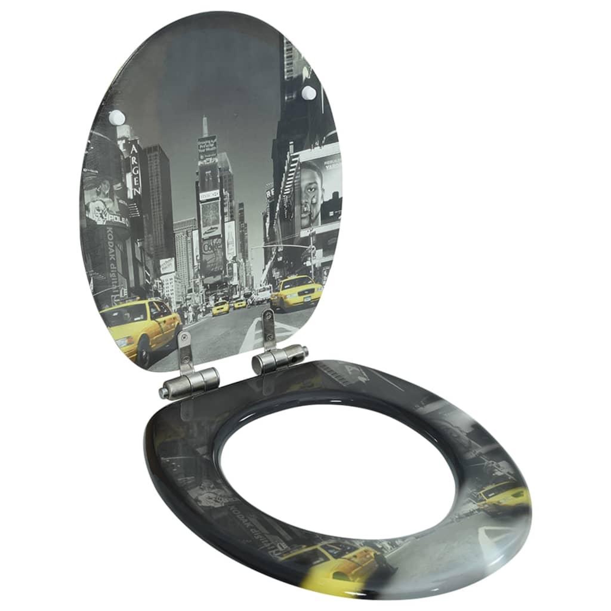 VIDAXL Siege WC MDF Couvercle a fermeture en douceur Design New York